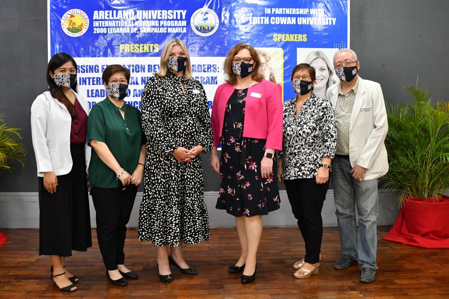 AU-INP Faculty and ECU Officials from left to right: Ms. Carla May Gonzales, Dr. Emerita Mendoza, Dr. Tania Beament, Prof. Karen Strickland, Ms. Bernadine Navalta, and Dr. Alvin Quintela