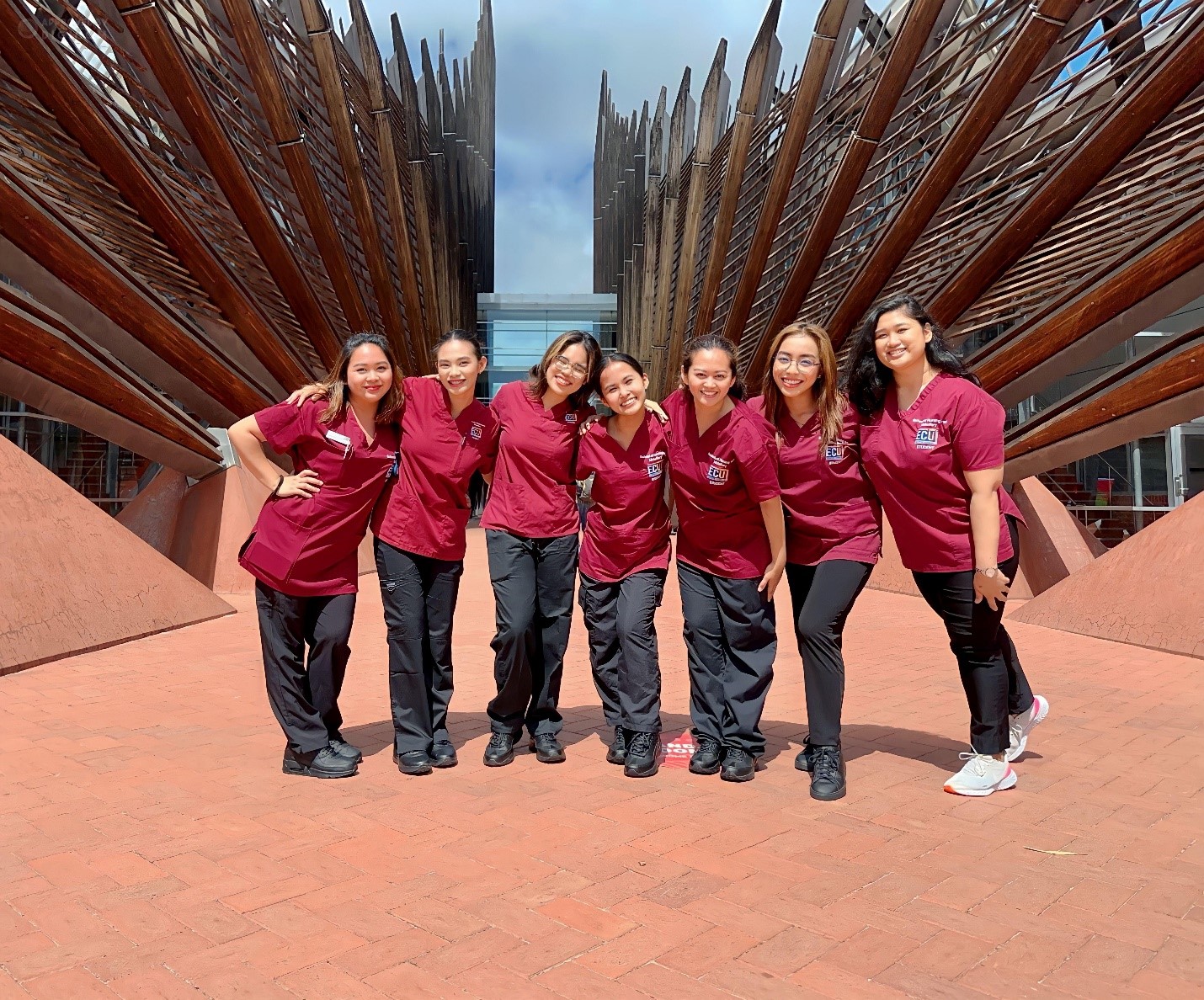 From left to right: Adrienne Chua, Jessica Inacay, Eunice Mendoza, Rea Segui, Diane Rayman, Nicole Fegcan, and Dianna Villanueva.